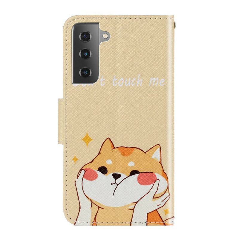 Kotelot Samsung Galaxy S21 FE Suojaketju Kuori Cat Don't Touch Me Strappy