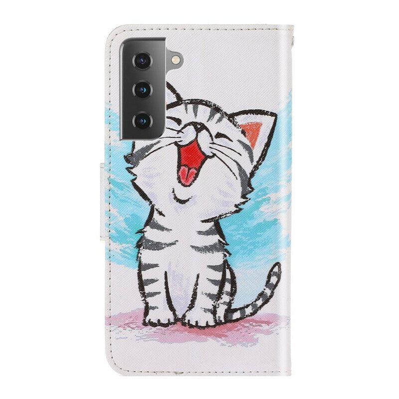 Kotelot Samsung Galaxy S21 FE Suojaketju Kuori Kitten Color Strappy