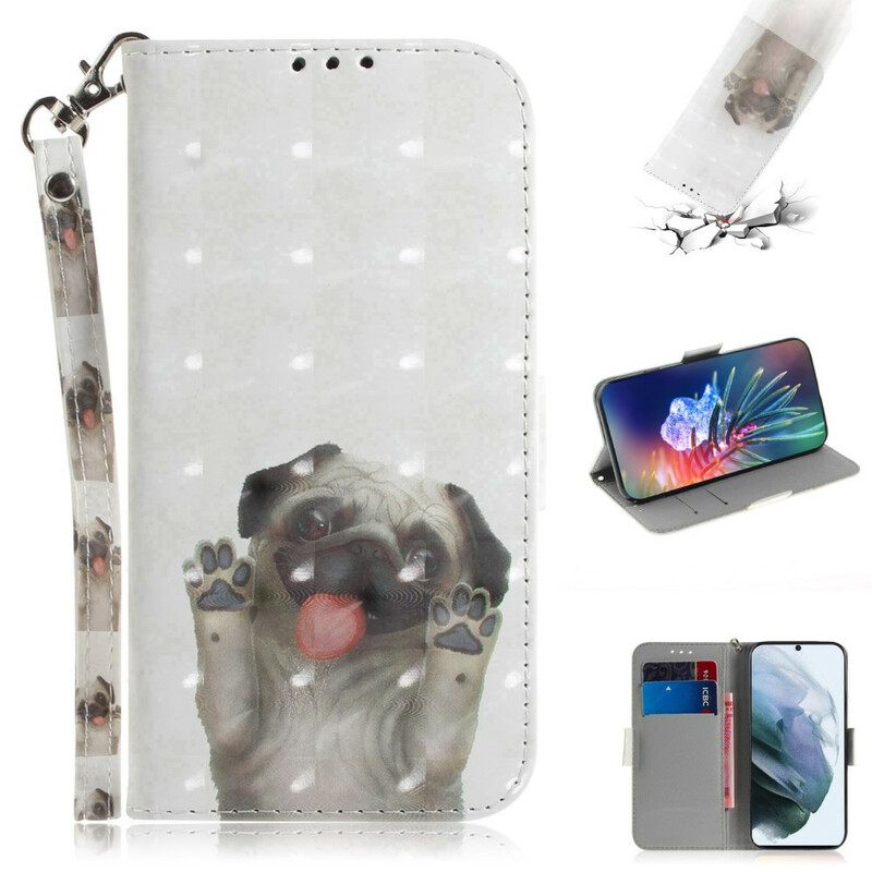 Kotelot Samsung Galaxy S21 FE Suojaketju Kuori Love My Dog In Lanyard