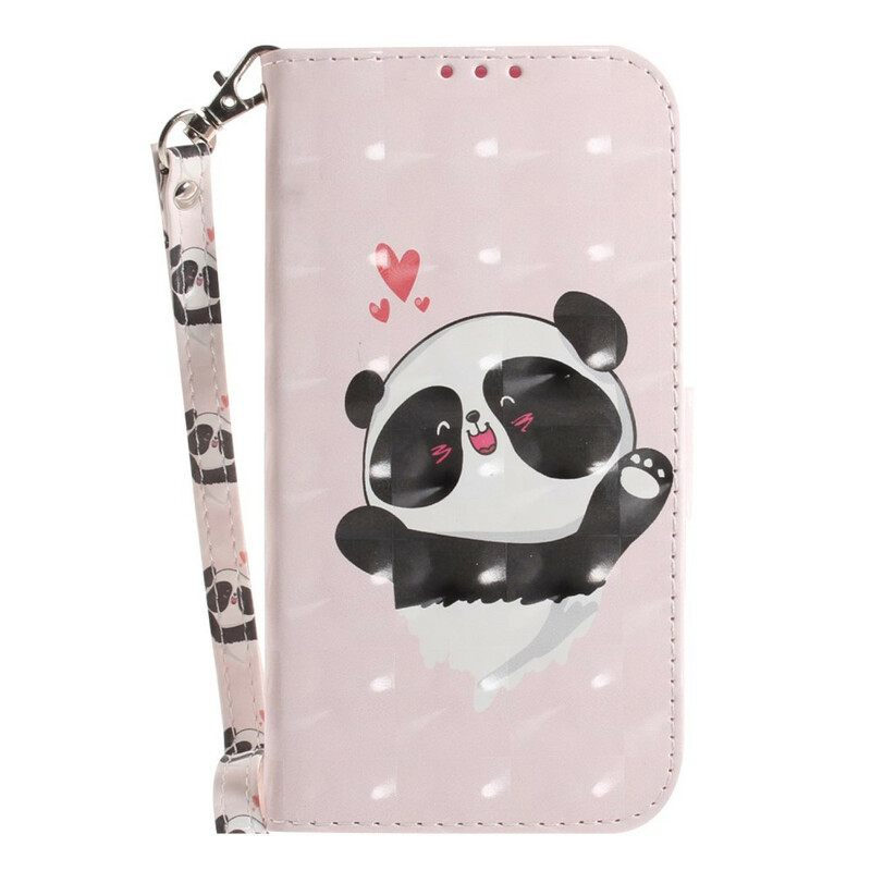 Kotelot Samsung Galaxy S21 FE Suojaketju Kuori Panda Love In Lanyard