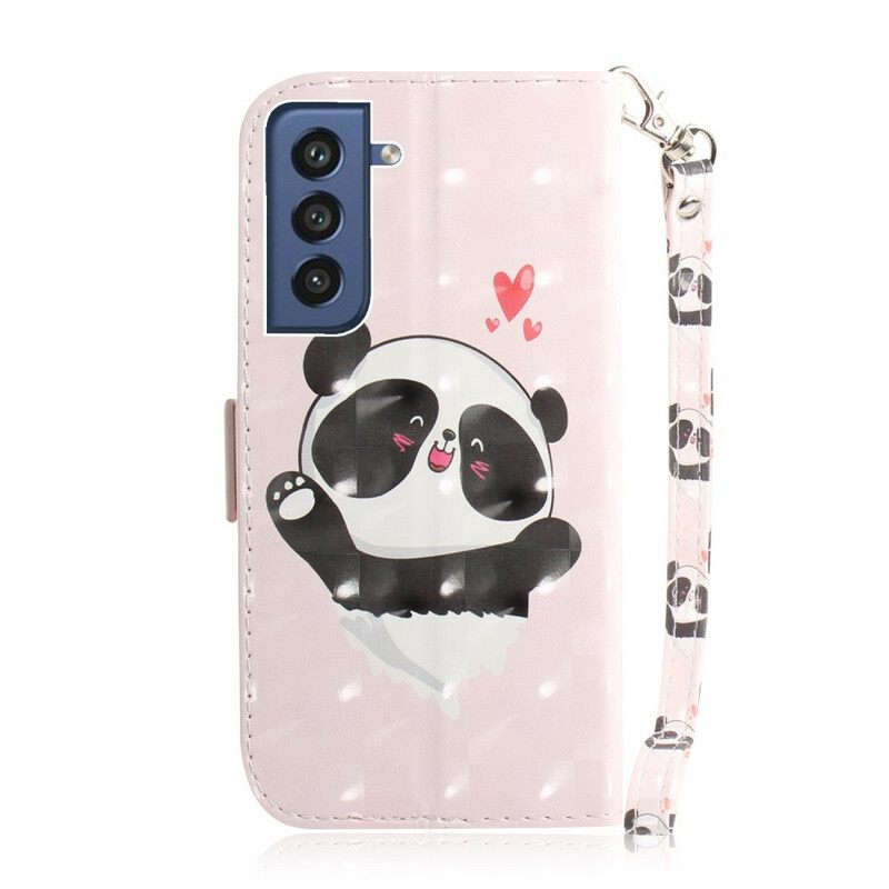 Kotelot Samsung Galaxy S21 FE Suojaketju Kuori Panda Love In Lanyard