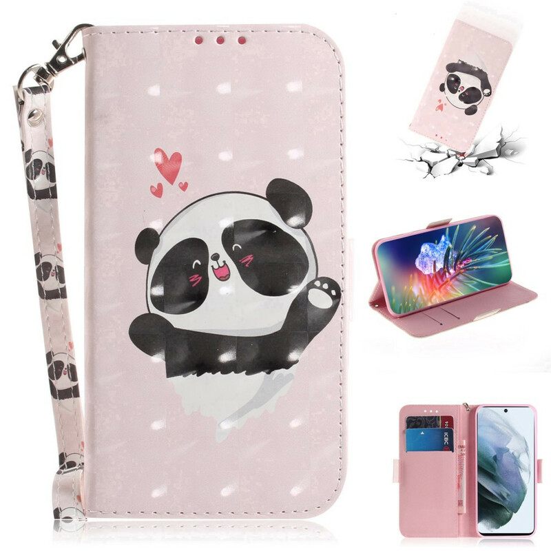 Kotelot Samsung Galaxy S21 FE Suojaketju Kuori Panda Love In Lanyard