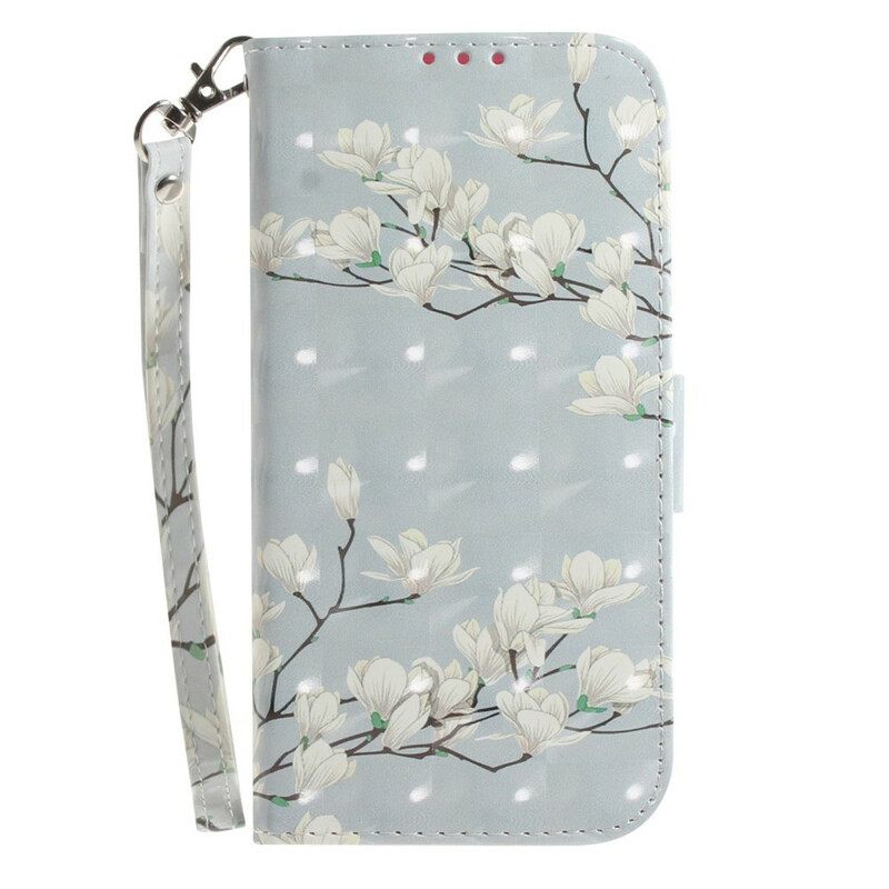 Kotelot Samsung Galaxy S21 FE Suojaketju Kuori Strap Flower Branch