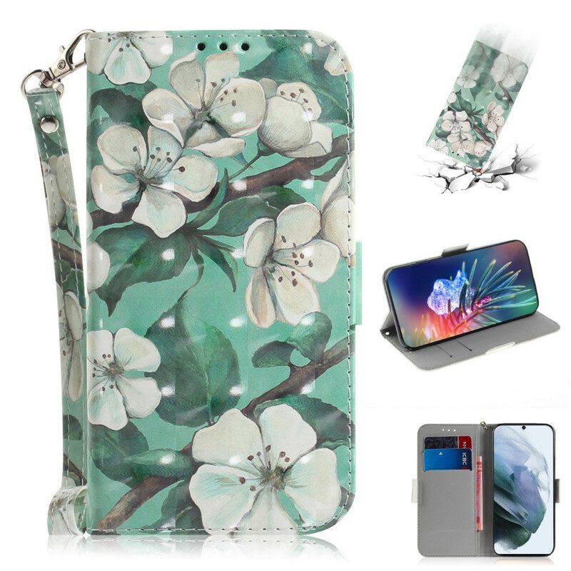 Kotelot Samsung Galaxy S21 FE Suojaketju Kuori Strap Flower Branch