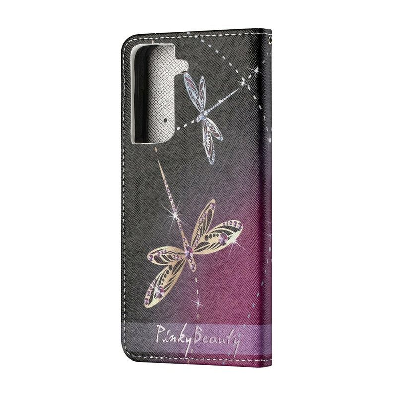 Kotelot Samsung Galaxy S21 FE Suojaketju Kuori Strappy Dragonflies