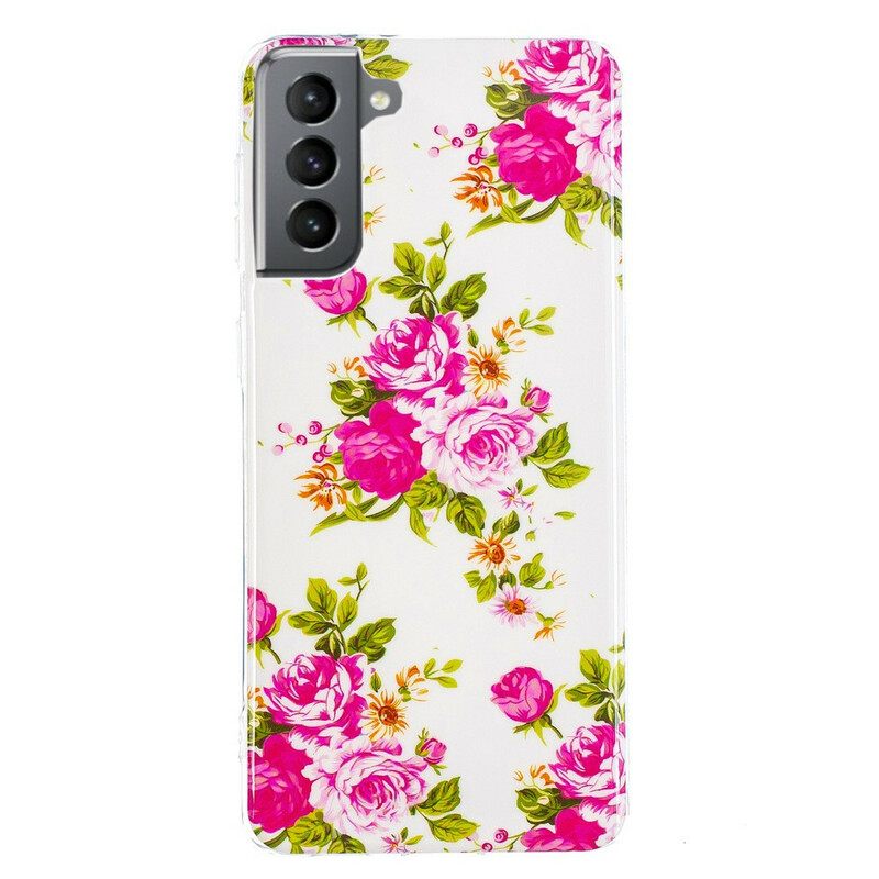 Kuori Samsung Galaxy S21 FE Fluorescent Liberty Flowers