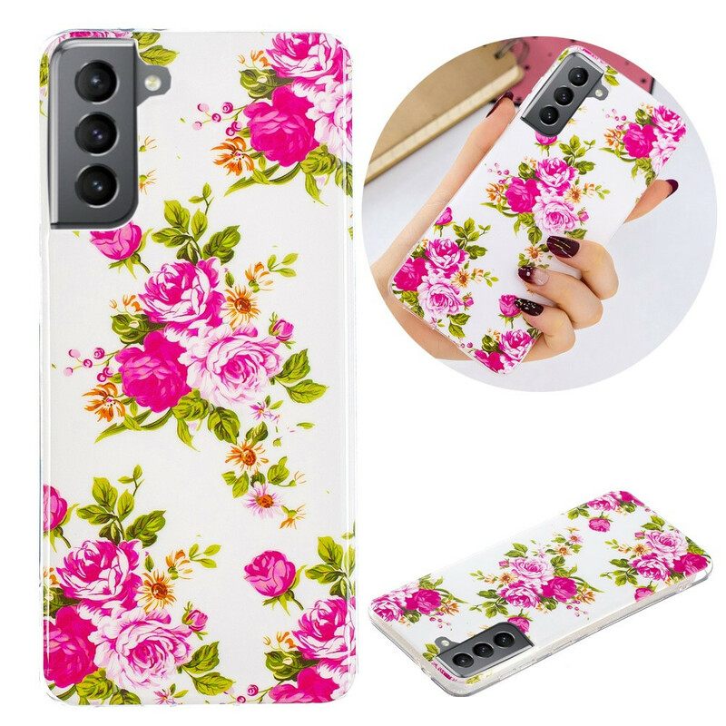 Kuori Samsung Galaxy S21 FE Fluorescent Liberty Flowers