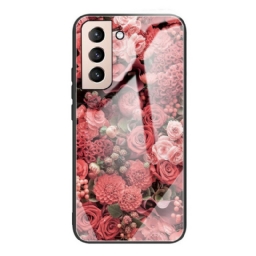 Kuori Samsung Galaxy S21 FE Tempered Glass Rose Flowers