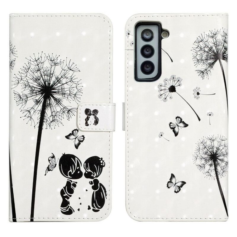 Nahkakotelo Samsung Galaxy S21 FE Baby Love Dandelion