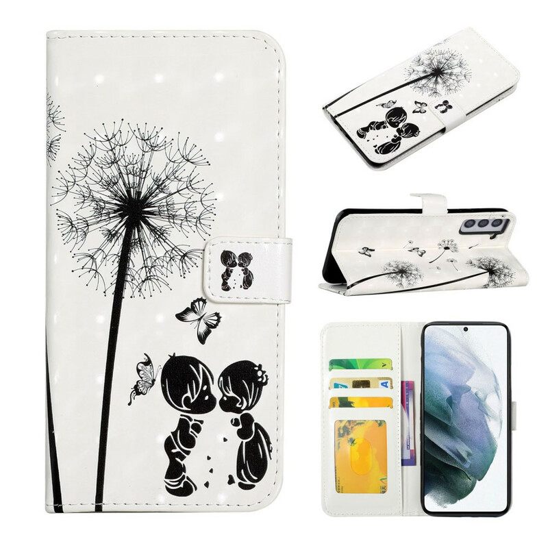 Nahkakotelo Samsung Galaxy S21 FE Baby Love Dandelion