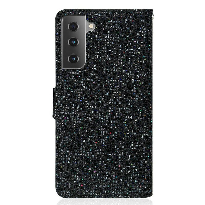 Nahkakotelo Samsung Galaxy S21 FE Glitter S Design