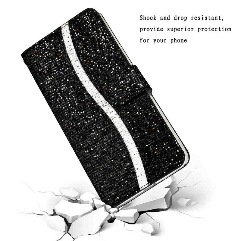 Nahkakotelo Samsung Galaxy S21 FE Glitter S Design