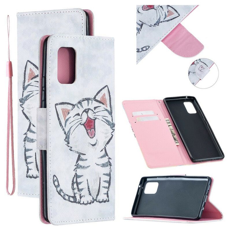 Kotelot Samsung Galaxy A51 5G Suojaketju Kuori Kitten Color Strappy