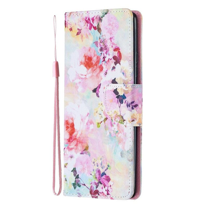 Kotelot Samsung Galaxy A51 5G Suojaketju Kuori Vintage Strappy Floralies