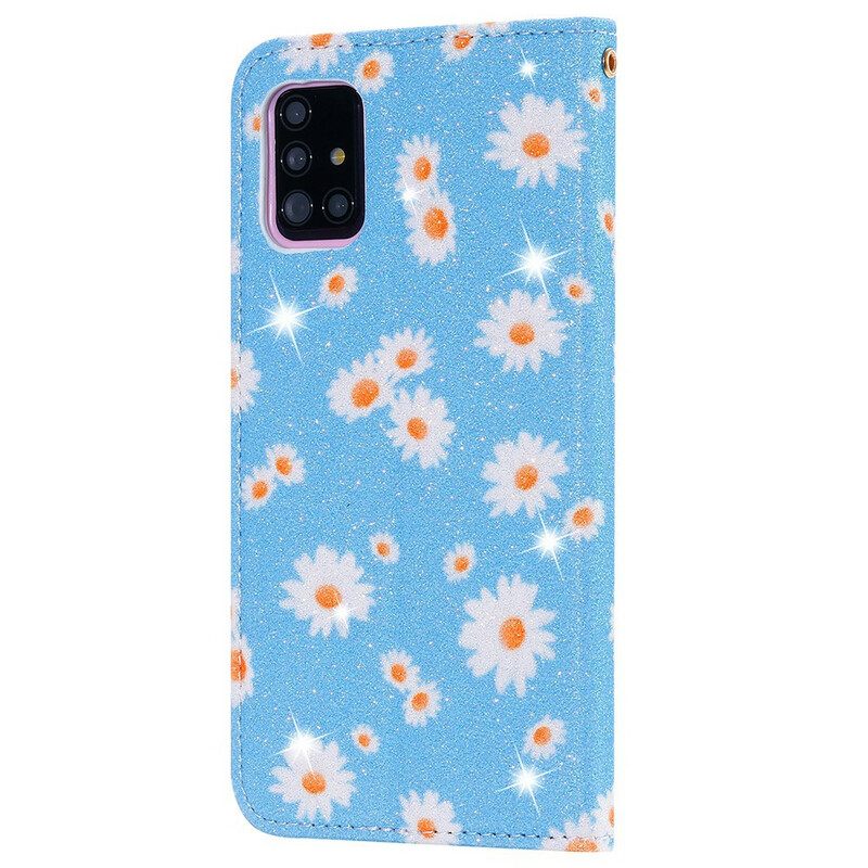 Puhelinkuoret Samsung Galaxy A51 5G Kotelot Flip Faux Leather Daisies