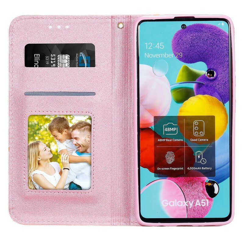 Puhelinkuoret Samsung Galaxy A51 5G Kotelot Flip Faux Leather Daisies