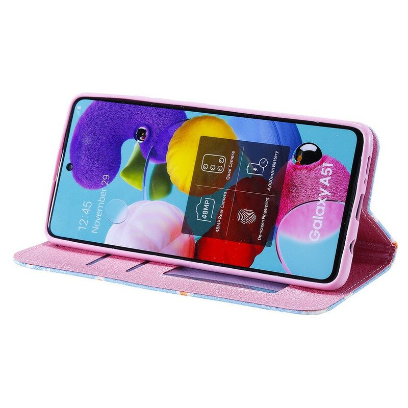 Puhelinkuoret Samsung Galaxy A51 5G Kotelot Flip Faux Leather Daisies