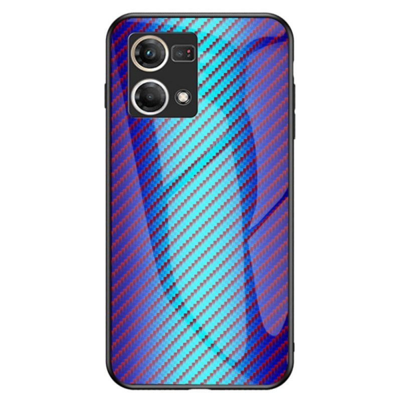 Case Oppo Reno 7 Carbon Fiber Karkaistu Lasi