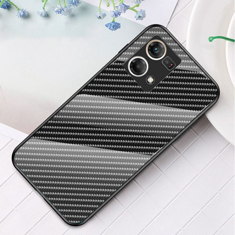 Case Oppo Reno 7 Carbon Fiber Karkaistu Lasi