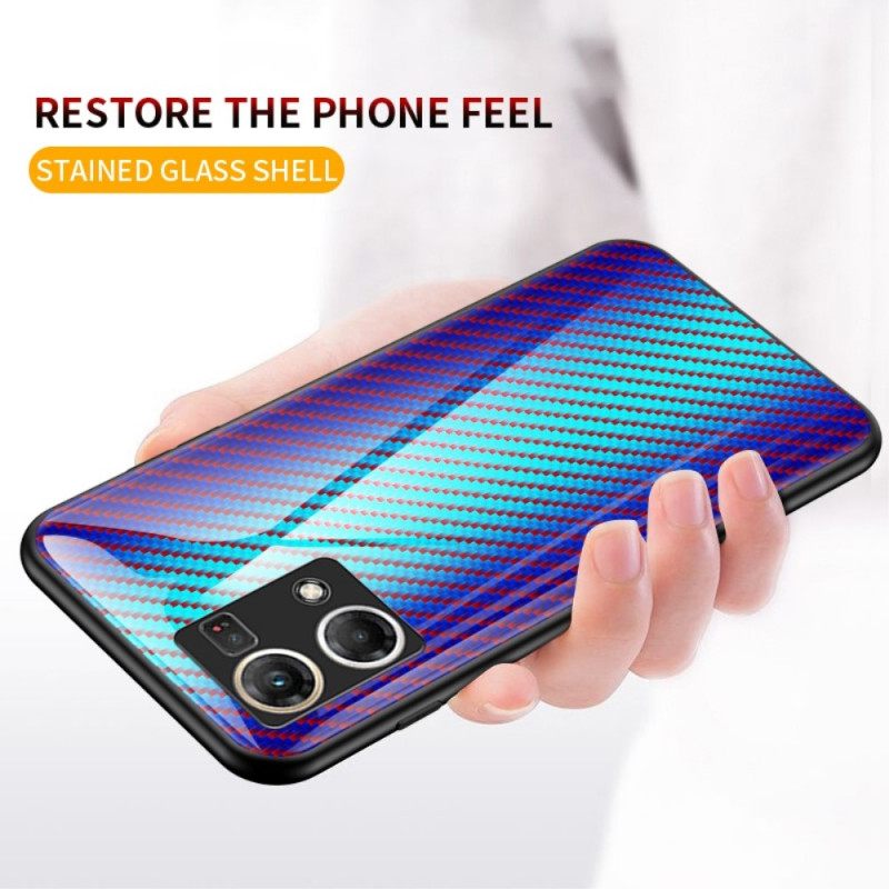 Case Oppo Reno 7 Carbon Fiber Karkaistu Lasi