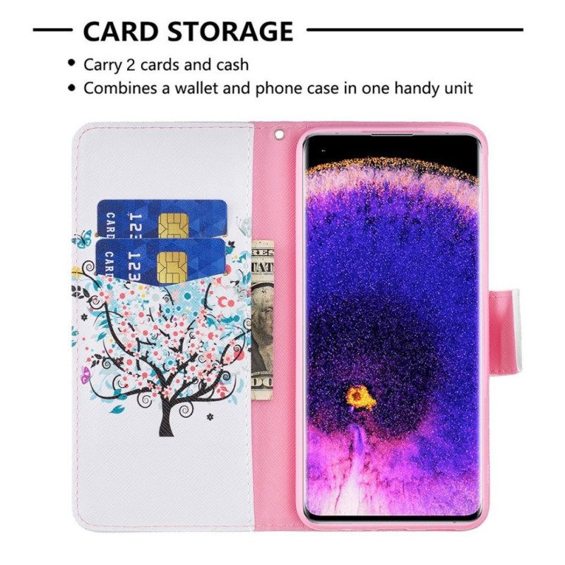 Flip Case Oppo Reno 7 Kukkapuu