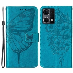 Kotelot Oppo Reno 7 Butterfly Kaulanauhalla