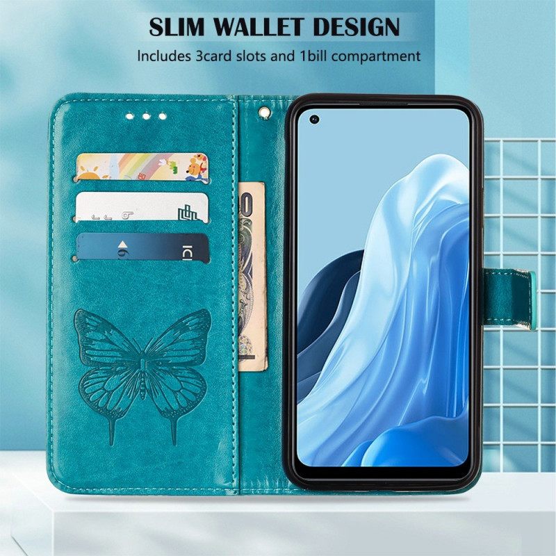 Kotelot Oppo Reno 7 Butterfly Kaulanauhalla