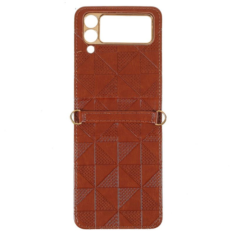 Case Samsung Galaxy Z Flip 3 5G Kiristysnyörillä Kotelot Flip Keinonahkajohdolla