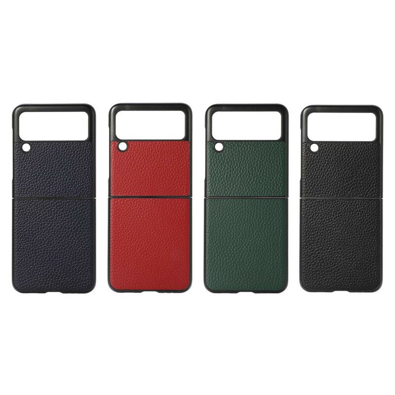 Case Samsung Galaxy Z Flip 3 5G Kotelot Flip Aito Nahka Litsi Väri