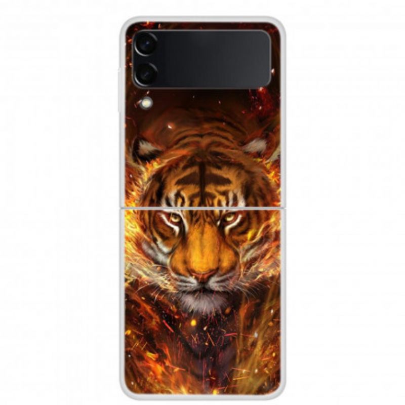 Case Samsung Galaxy Z Flip 3 5G Kotelot Flip Fire Tiger