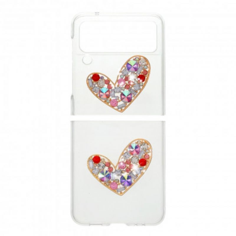 Case Samsung Galaxy Z Flip 3 5G Kotelot Flip Gemstones Heart