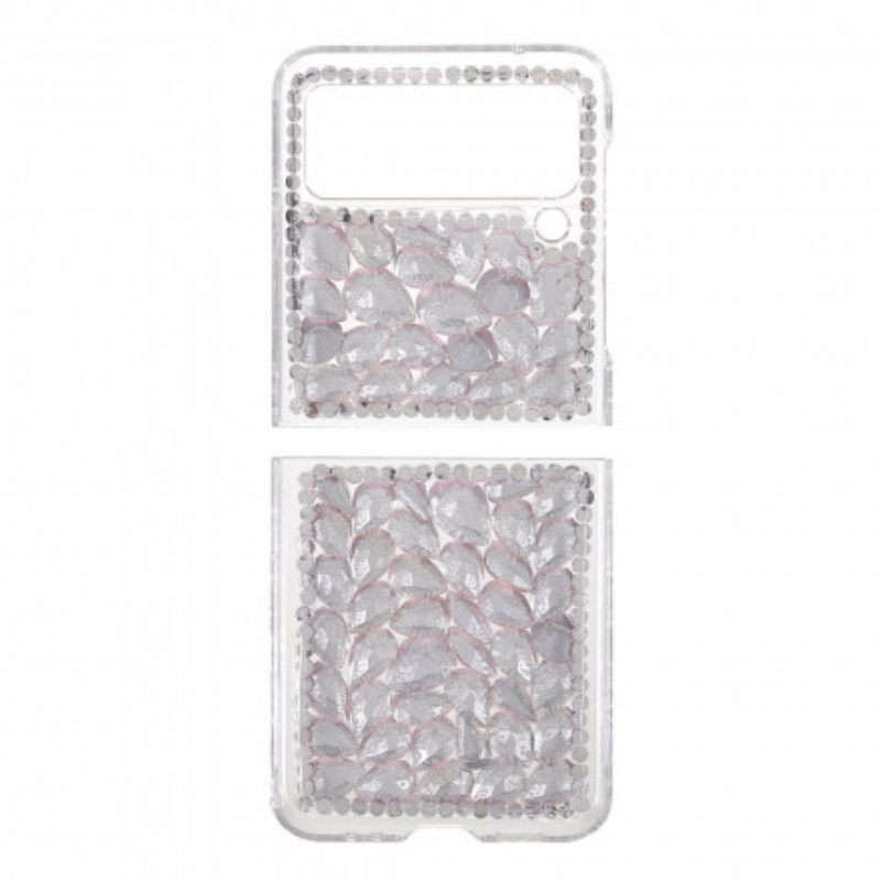 Case Samsung Galaxy Z Flip 3 5G Kotelot Flip Transparent Ja Jalokivet