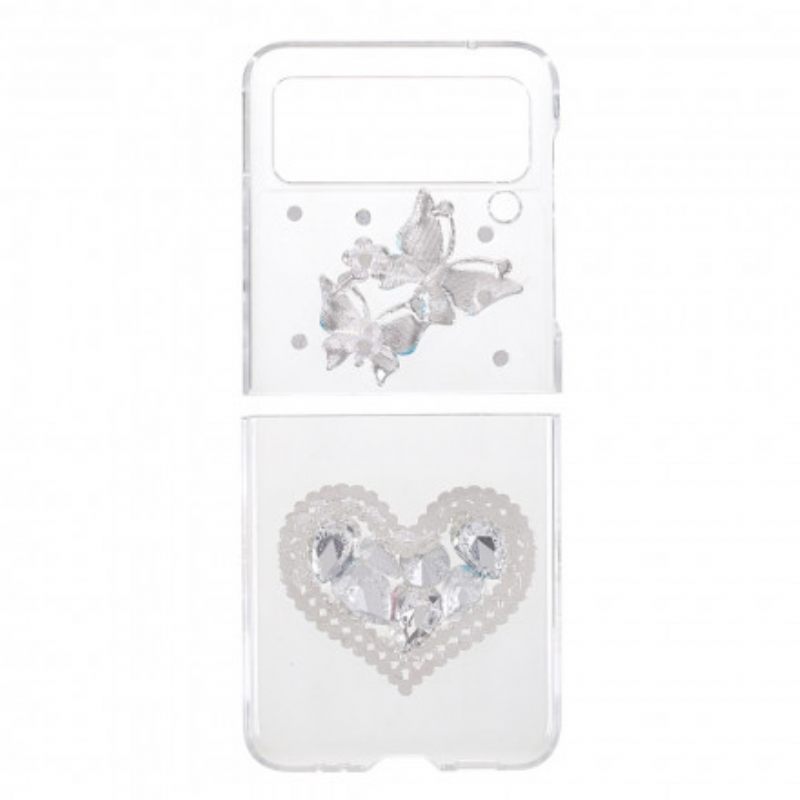 Kuori Samsung Galaxy Z Flip 3 5G Kotelot Flip Gemstones Butterflies