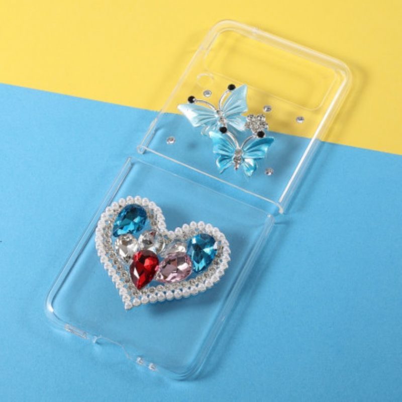 Kuori Samsung Galaxy Z Flip 3 5G Kotelot Flip Gemstones Butterflies