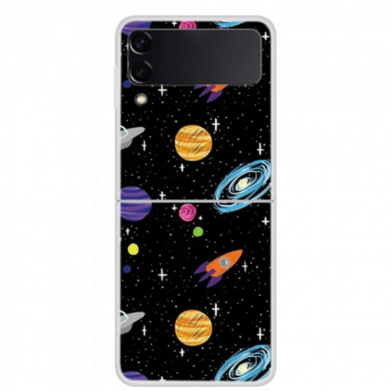 Kuori Samsung Galaxy Z Flip 3 5G Kotelot Flip Planet Galaxy