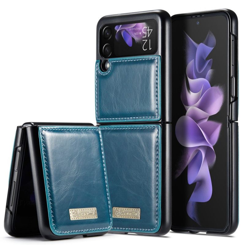 Kuori Samsung Galaxy Z Flip 3 5G Kotelot Flip Style Waxed Leather Caseme