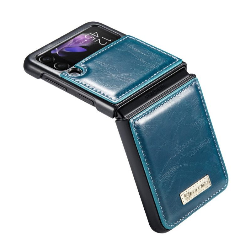 Kuori Samsung Galaxy Z Flip 3 5G Kotelot Flip Style Waxed Leather Caseme