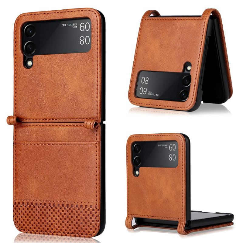 Kuori Samsung Galaxy Z Flip 3 5G Kotelot Flip Vintage Leather Style Korttikotelo