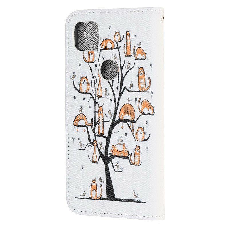 Kotelot Google Pixel 4a Suojaketju Kuori Funky Cats Hihnalla