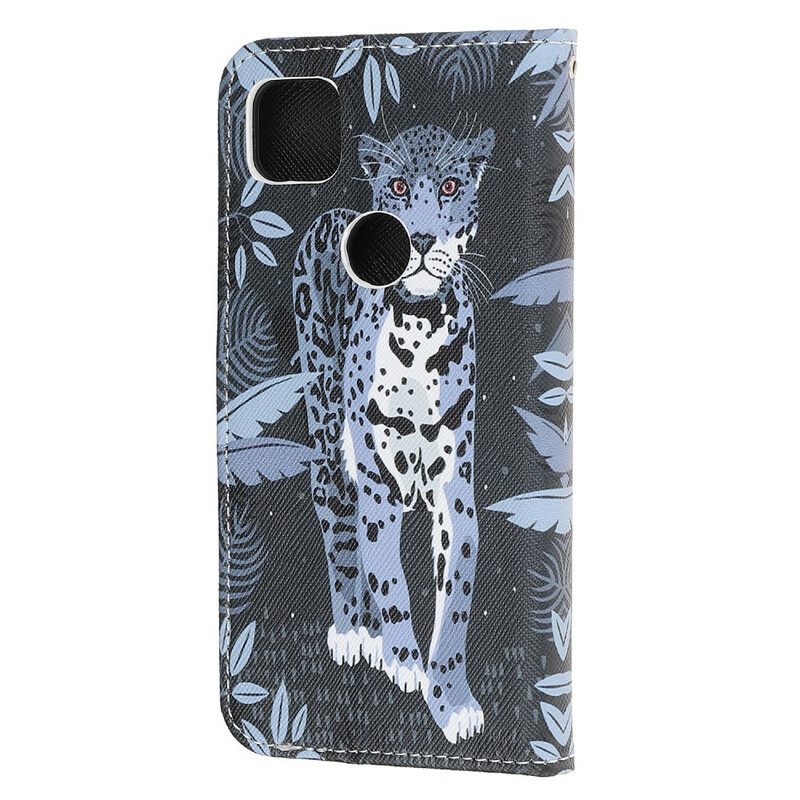 Kotelot Google Pixel 4a Suojaketju Kuori Leopard Hihnalla