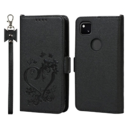 Kotelot Google Pixel 4a Suojaketju Kuori Strappy Heart