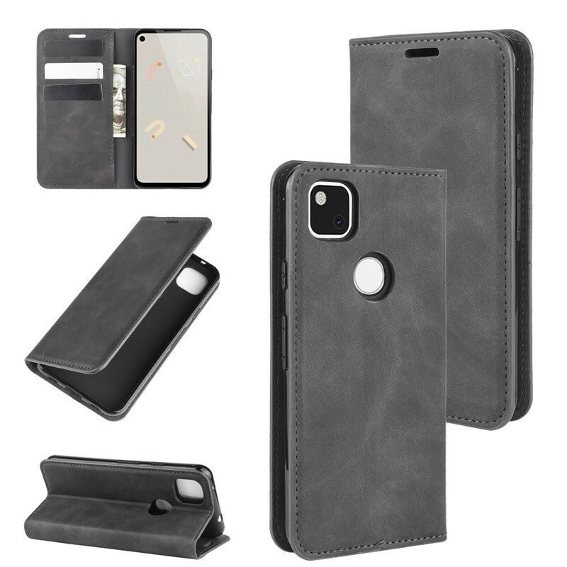 Puhelinkuoret Google Pixel 4a Kotelot Flip Silk Soft Leather Effect