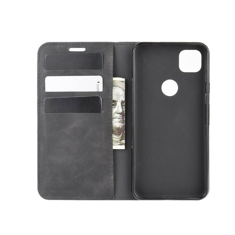 Puhelinkuoret Google Pixel 4a Kotelot Flip Silk Soft Leather Effect