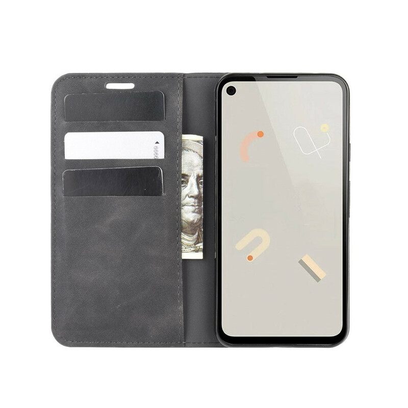 Puhelinkuoret Google Pixel 4a Kotelot Flip Silk Soft Leather Effect