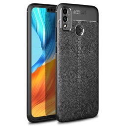 Case Honor 9X Lite Double Line Litchi Leather Effect