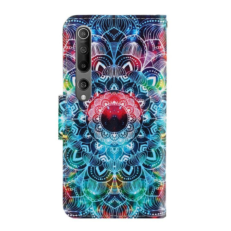 Kotelot Xiaomi Mi 10 / 10 Pro Suojaketju Kuori Flashy Mandala Hihnalla