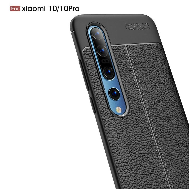 Kuori Xiaomi Mi 10 / 10 Pro Double Line Litchi Leather Effect