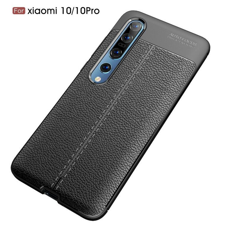 Kuori Xiaomi Mi 10 / 10 Pro Double Line Litchi Leather Effect