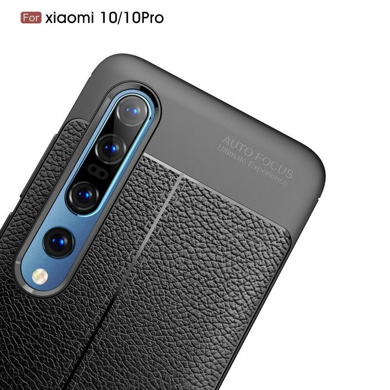 Kuori Xiaomi Mi 10 / 10 Pro Double Line Litchi Leather Effect