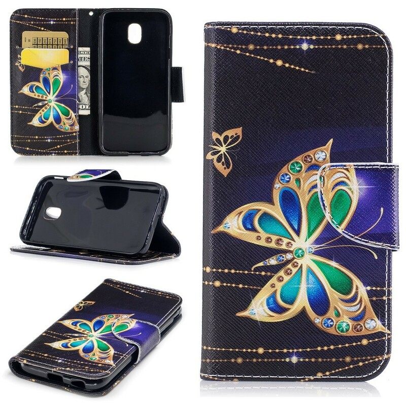 Nahkakotelo Samsung Galaxy J3 2017 Magic Butterfly